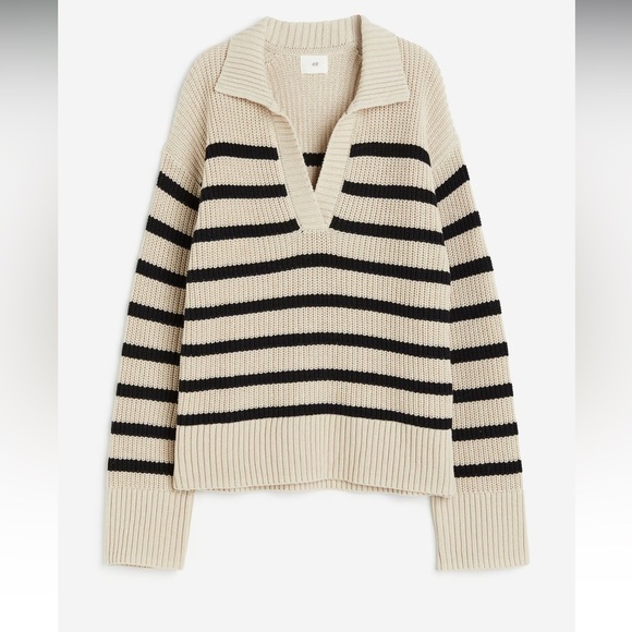 Zara Sweaters - Zara cream and black striped sweater